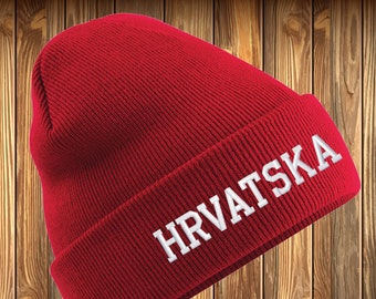 Hrvatska Beanie Croatia Hat embroidered