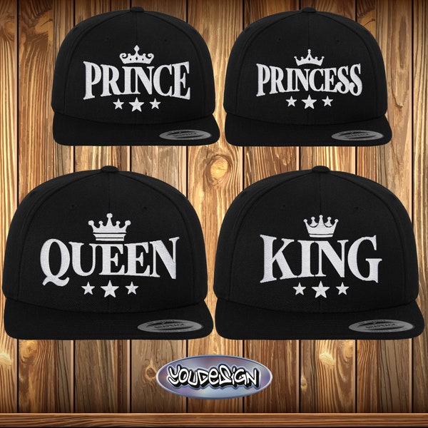 King Queen Prince Princess Cap Family Snapback Hat