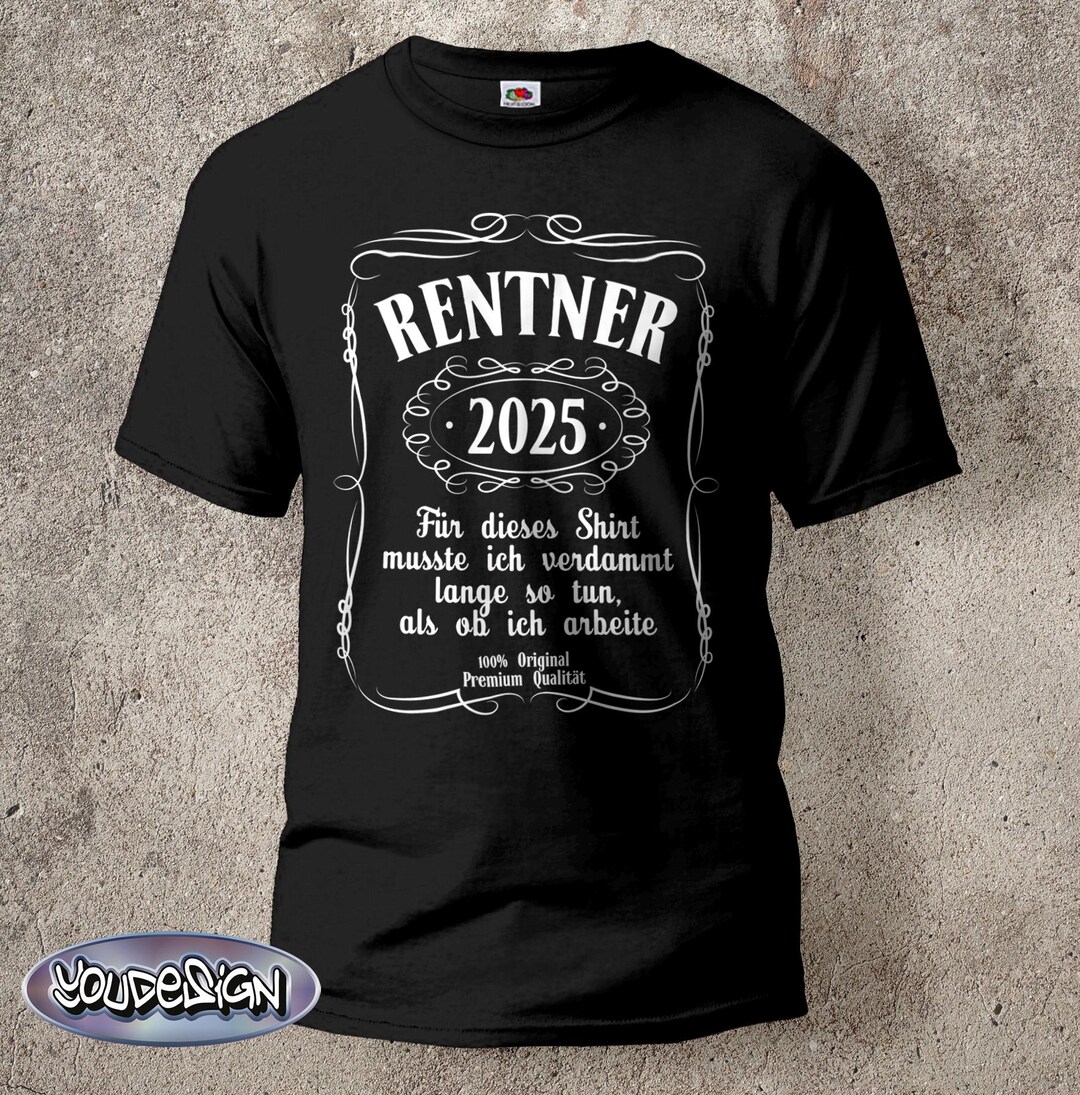 Shirtracer Herren T-Shirt "Rente 2025" – Lustiger Spruch Für Rentner & Pensionäre