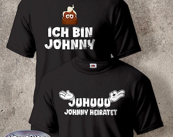 JGA Shirt Junggesellenabschied T-Shirt Bräutigam Hochzeit Polterabend Juhuu personalisierter Name