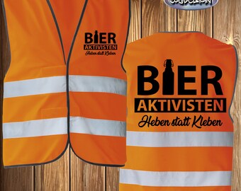 Beer activist costume carnival fancy dress disguise safety vest security warning vest Mallorca party