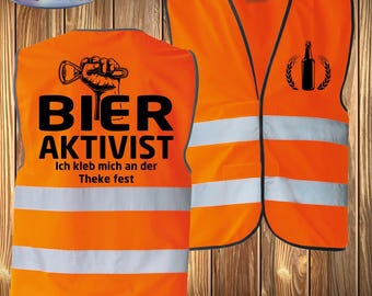 Beer Activist Costume Carnival Mardi Gras Disguise Safety Vest Security High Visibility Vest Mallorca Party