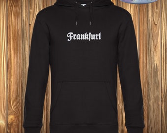 Frankfurt Hoodie FFM Kapuzenpullover Hessen Fussball bestickt