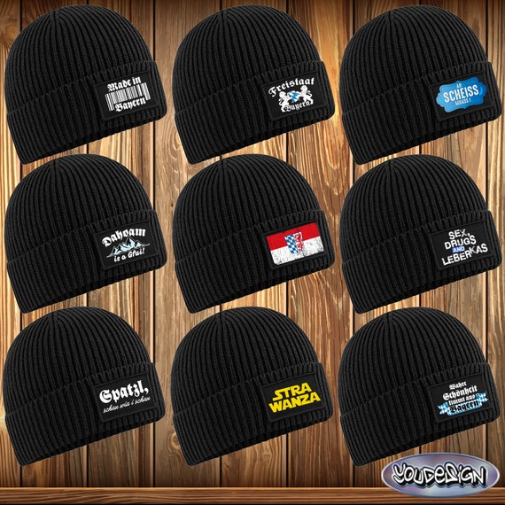 Dahoam is a Gfui Beanie Hat Munich Patch Bavaria Winter Weather