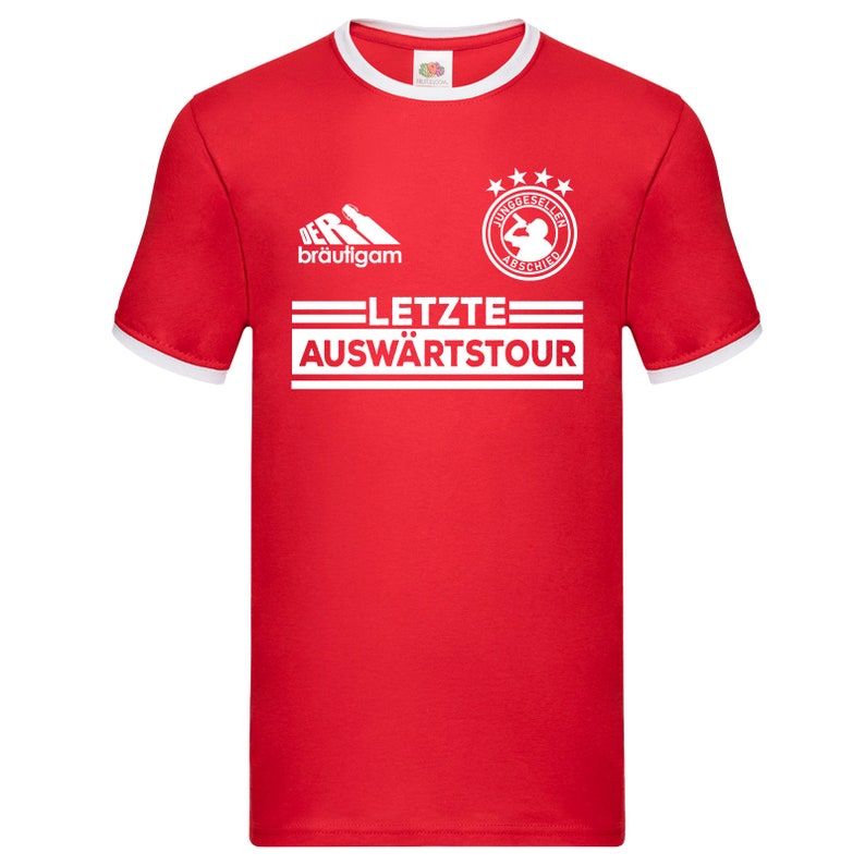 JGA Shirt Junggesellenabschied T-Shirt Bräutigam Trikot Fußball Bräutigam Rot