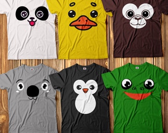 Costume de groupe chemise de carnaval t-shirt de carnaval amusant fête amusante singe koala panda grenouille canard