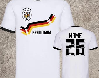 T-shirt JGA, T-shirt pour enterrement de vie de garçon, Maillot de l'équipe du futur marié, Football Allemagne