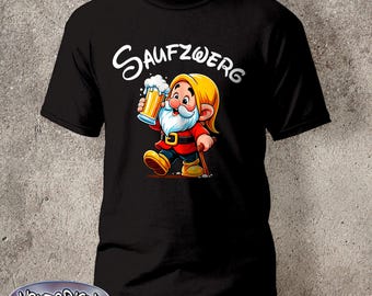 T-shirt de carnaval avec un nain buveur, disponible en plusieurs couleurs, tailles S à 5XL.