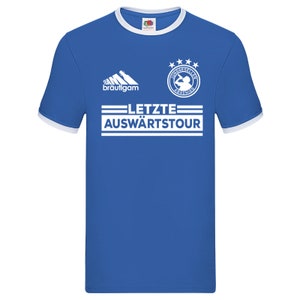 JGA Shirt Junggesellenabschied T-Shirt Bräutigam Trikot Fußball Team Blau