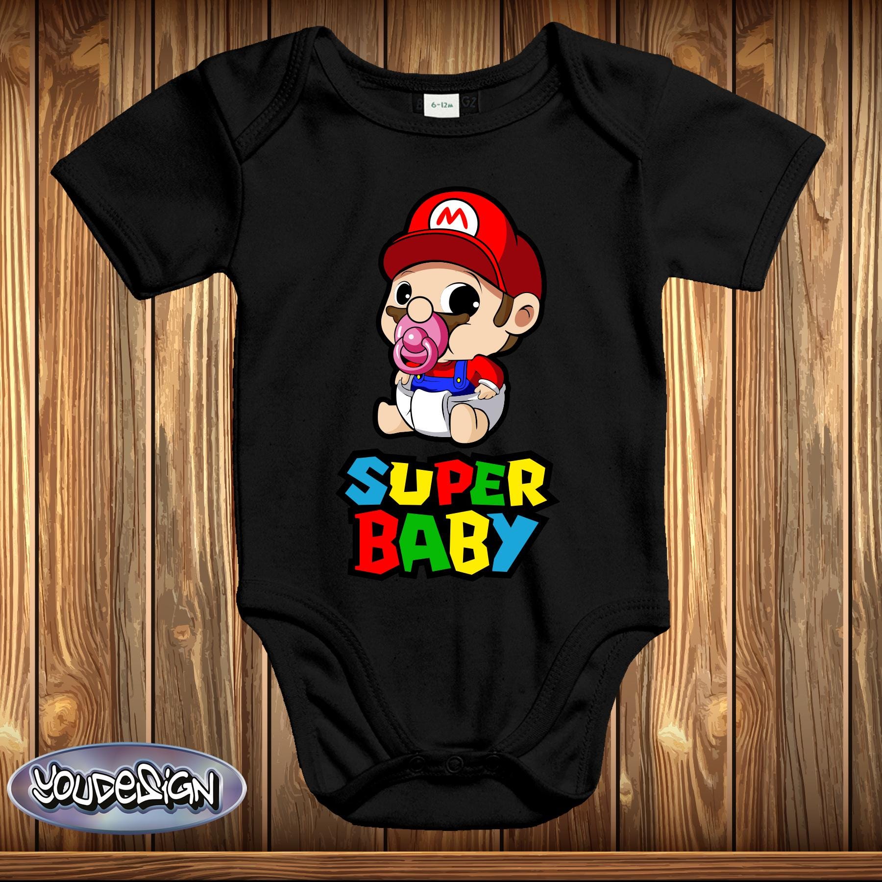 Super Baby Baby Body Gift Body Bodysuit Mario Gamer