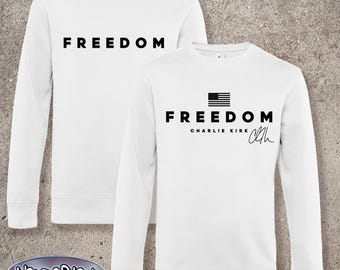 Charlie Kirk Freedom Crew Neck | Freedom Is Worth Fighting For Maga Pullover RIP XS-4XL