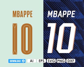 Mbappe 10 Jersey 2026 AI, png, svg, dxf files for Cricut, vinyl, laser, for shirts and mugs, iron-on Silhouette DIY digital download
