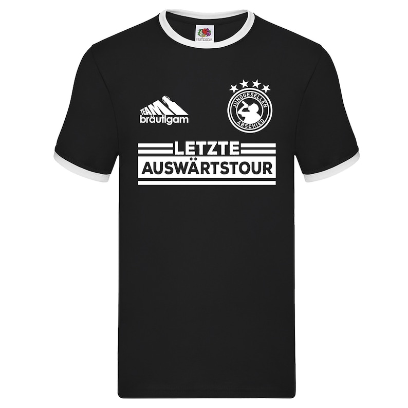 JGA Shirt Junggesellenabschied T-Shirt Bräutigam Trikot Fußball Team Schwarz