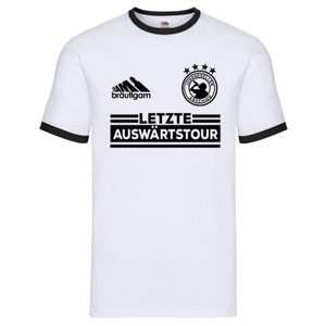 JGA Shirt Junggesellenabschied T-Shirt Bräutigam Trikot Fußball Team Weiß