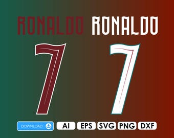 Ronaldo 7 Jersey 2026 AI, png, svg, dxf files for Cricut, vinyl, laser, for shirts and mugs, iron-on Silhouette DIY digital download
