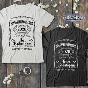 T-shirt JGA pour enterrement de vie de garçon Whiskey 2026, équipe Whisky, T-shirt pour la fête du marié