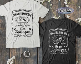 T-shirt JGA pour enterrement de vie de garçon Whiskey 2026, équipe Whisky, T-shirt pour la fête du marié