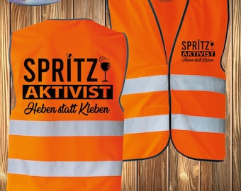 Spritz Activist Costume Carnival Mardi Gras Disguise Safety Vest Security Warning Vest Aperolchen Men