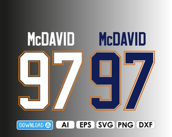 Maillot McDavid : fichiers AI, PNG, PDF et DXF compatibles Cricut, vinyle et laser, pour la création de t-shirts, mugs et transferts thermocollants pour le sport scolaire (téléchargement numérique).