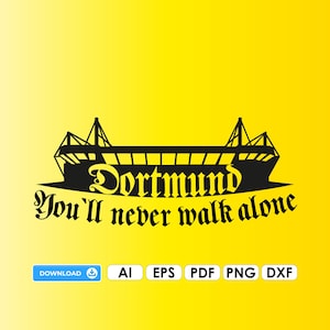 Dortmund Plotterdatei Ai EPS PDF Cricut DIY Digital Download Png Dxf Vinyl Stadion Ruhrgebiet Schwarz Gelb