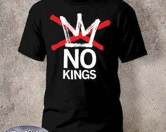 No Kings T-Shirt Top Anti Trump Shirt USA Protest Rally Gift Gift S-5XL