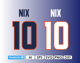 Nix Football Jersey 10, Instant Digital Download SVG, DXF, PNG, EPs, Ai for Cricut Silhouette Cut File