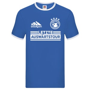 JGA Shirt Junggesellenabschied T-Shirt Bräutigam Trikot Fußball Bräutigam Blau