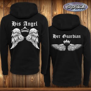 Guardian Angel Hoodie Couple Partner Love Valentine King Queen Partner Sweater