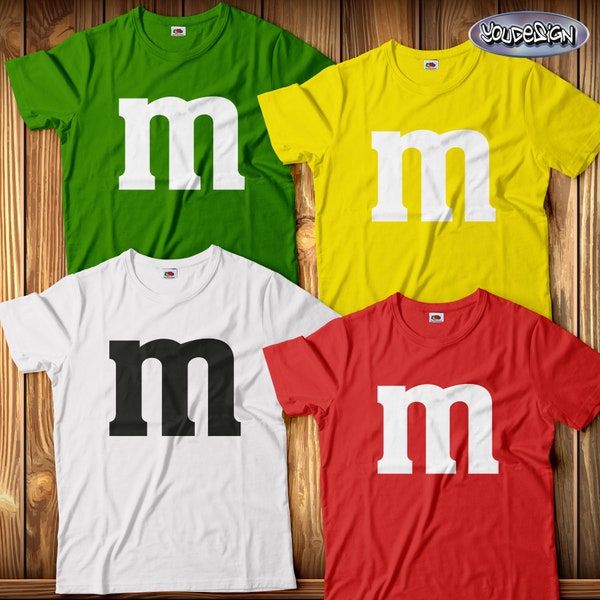 T-Shirt Herren M&M Schokolinse Kostüm Karneval Fasching Gruppenkostüm Verkleidung