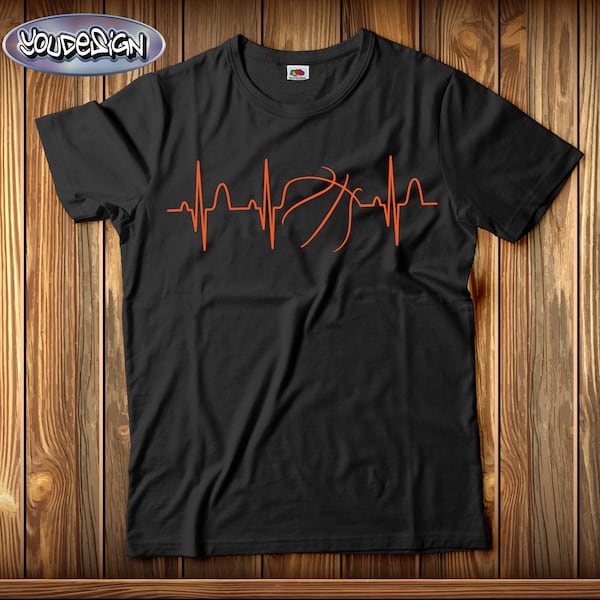 Basektball Shirt Sport Basketball Heartbeat T-Shirt