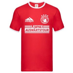 JGA Shirt Junggesellenabschied T-Shirt Bräutigam Trikot Fußball Team Rot