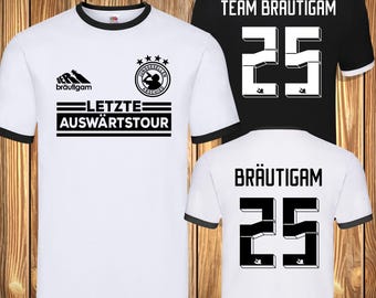JGA Shirt Junggesellenabschied T-Shirt Bräutigam Trikot Fußball Name Nummer individuell
