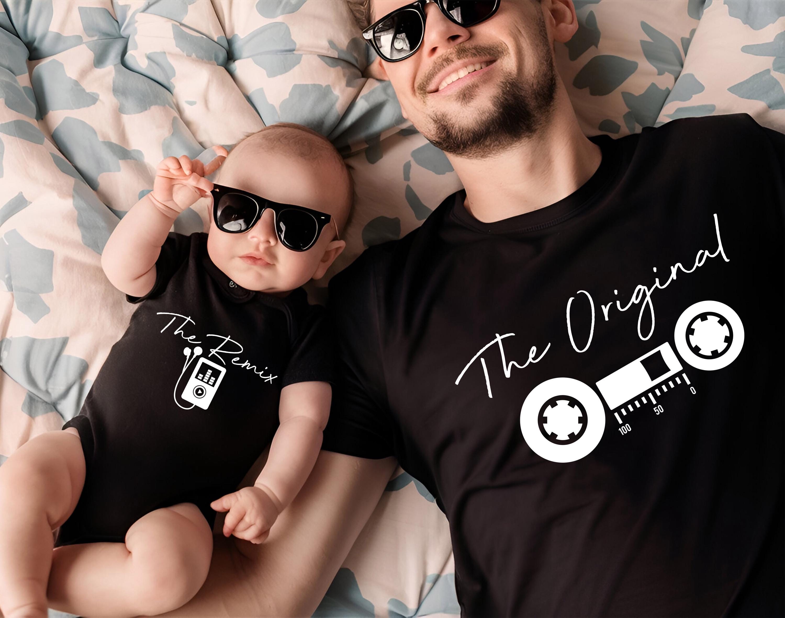 thumbnail interactive-video image 1 of Baby Originals 'The Original The Remix' Father & Son Matching T-Shirt And Baby Grow Set – 100% Cotton 1 of 3