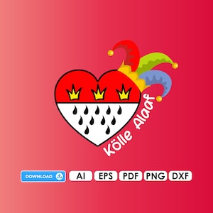 Kölle Alaaf PNG、プロッターファイル Cologne Carnival Cricut Vinyl DIY デジタルダウンロード PDF Illustrator ファイル Fasching Kölle