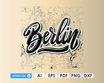 Berlin Street Map Digital File Ai EPS PDF png dxf DIY Digital Download Cricut plotter