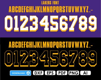 Fichier numérique de police des Lakers (Ai, EPS, OTF, Cricut, DIY, téléchargement numérique, Png, Dxf, traceur, vinyle, police Los Angeles, College)