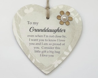 A Big Hug For A Special Granddaughter Wooden Gift Heart
