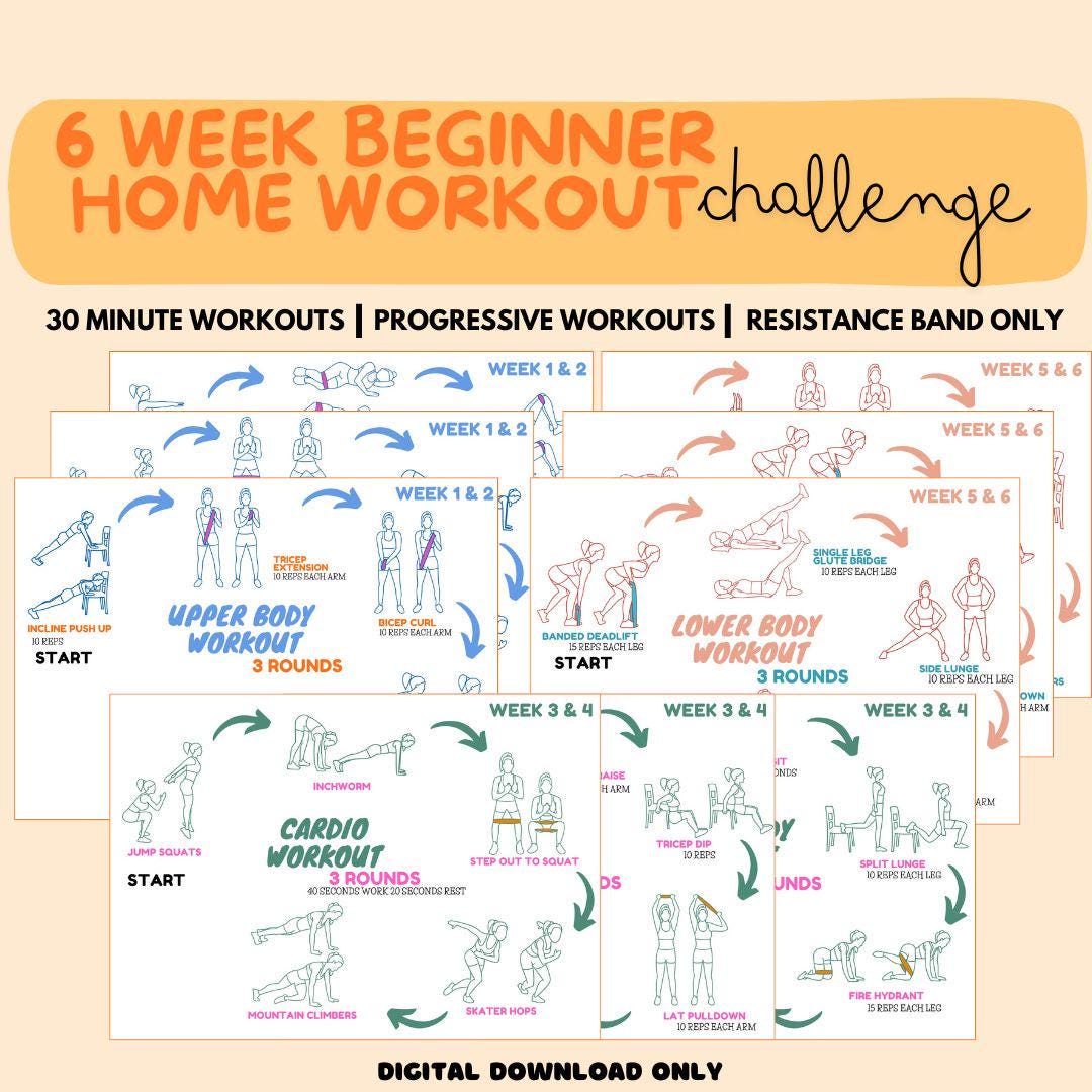 6-week Home Workout Challenge: Resistance Band Program (PDF