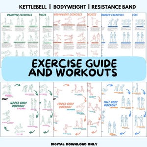 Full body workout guide, Home workout plan, Printable workout bundle, Fitness guide, Full body workouts, Strength training