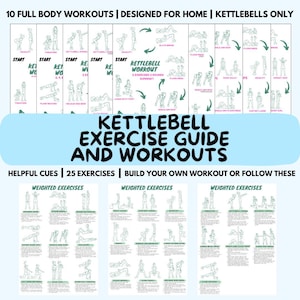 Full body workouts Kettlebells only, Home workout planner, Printable workout bundle, Fitness guide, Full body workouts, Strength training
