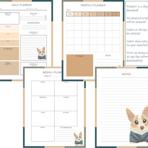A Bad Penelope Corgi Digital Planner Template, Printable Download - Etsy