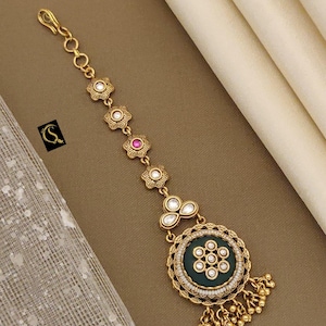 Polki Maang Tikka-Indian Jewelry-Pakistani Jewelry-Indian Forehead Jewelry-Gift for Her-Bridal Maang Tikka-Hair Jewellery-Sabyasachi