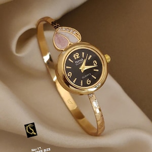 Gold Vintage Womens Watch, Dainty Watch, Small Face Watch, Minimalist Gold Watch, Womens Watch, Gold Watch, Adjustable Watch