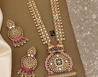 Kundan Bridal Necklace Set: Indian Jewelry with Pearls