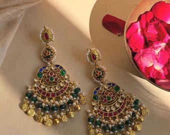 Elephant Gold Plated Earring, Dangler Ghungroo Style earrings for Women