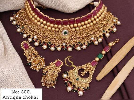 Antique gold choker best sale