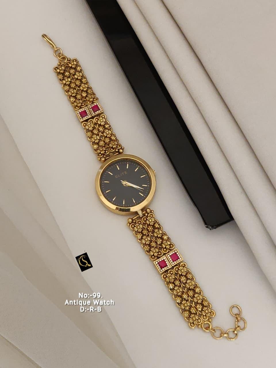 White & Black Tone Round Dial Rings Face Watch: Vintage  display picture 2