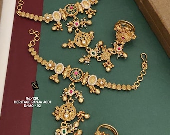 Kundan Haath Phool: braccialetto a catena da sposa indiano in ottone