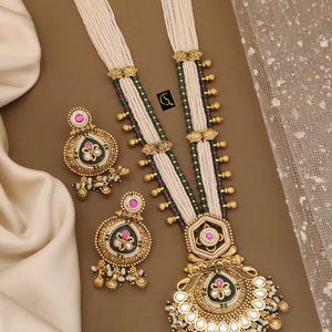 Kundan Long Necklace Sabyasachi Jewelry Kundan Jewelry Indian Bridal Jadau Jewelry, Wedding Jewelry | Pakistani Jewelry