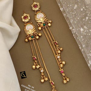 Indian earrings, Wedding Earring, bridal kundan earrings Gift for her Design_1